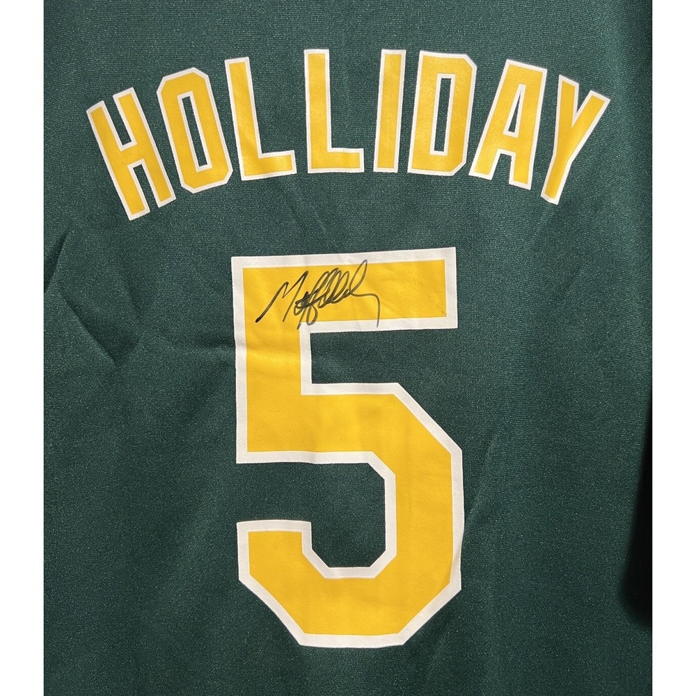Matt Holliday Signed Jersey Authentic Autograph #5 A's MLB Baseball Oak